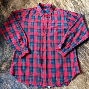 Pendleton Classic Wool Men's Red & Green Plaid Button-Down Shirt